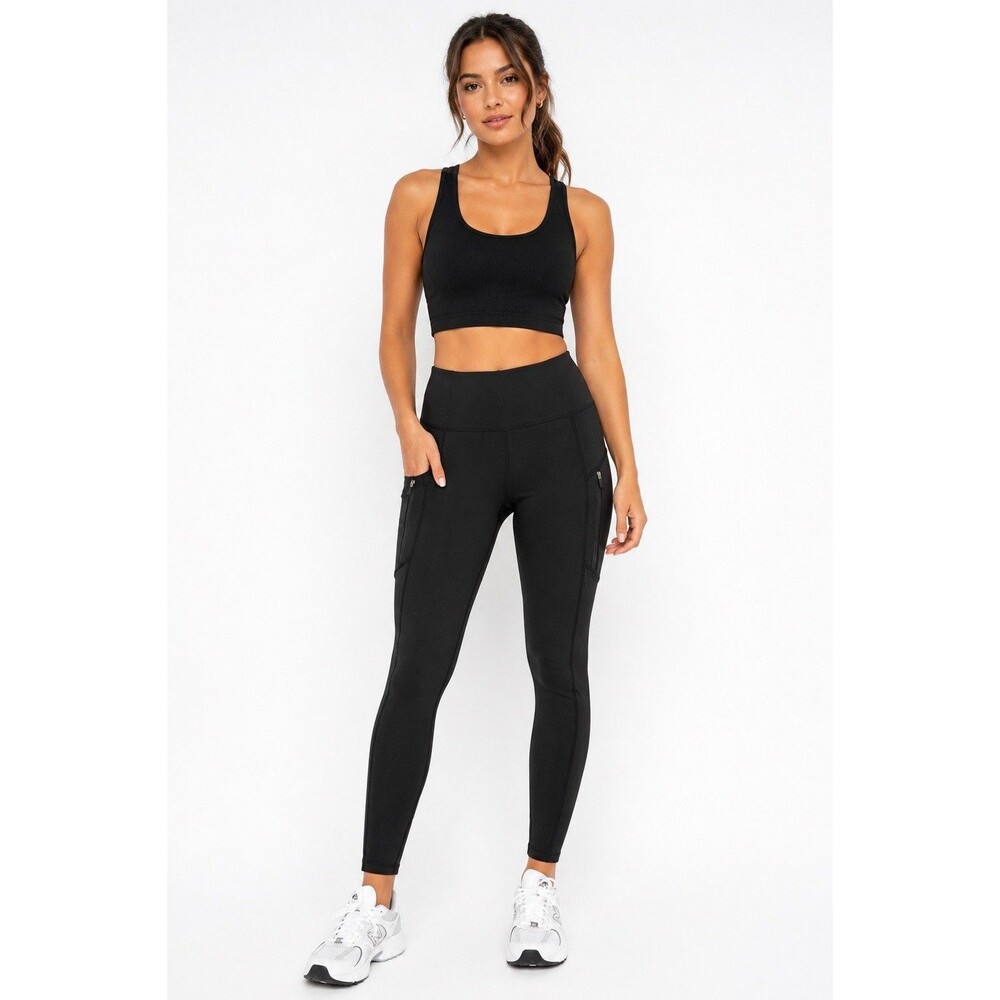 LEG3ND Black Pocket Leggings Womens Small High Rise Athletic Workout Pants